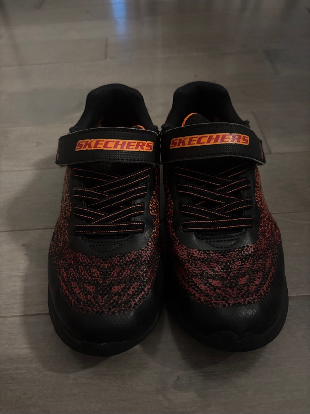 Skechers Kids Black & Orange Sport Sneaker - Velcro Strap